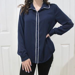 Forever21 Chic Navy Button-down top